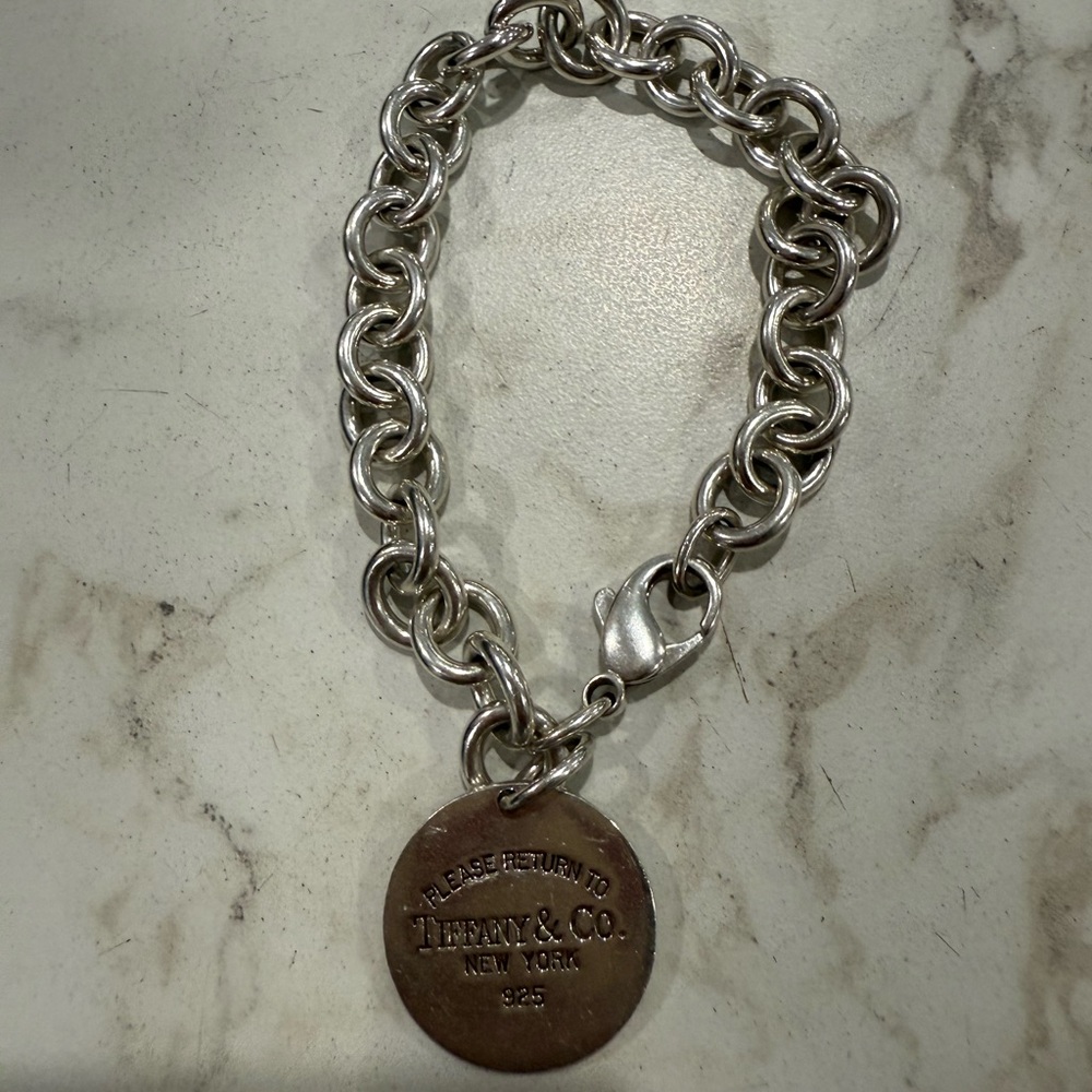 Tiffany & Co. Return to Tiffany 7.5 in Round Chain Bracelet 925 Sterling Silver